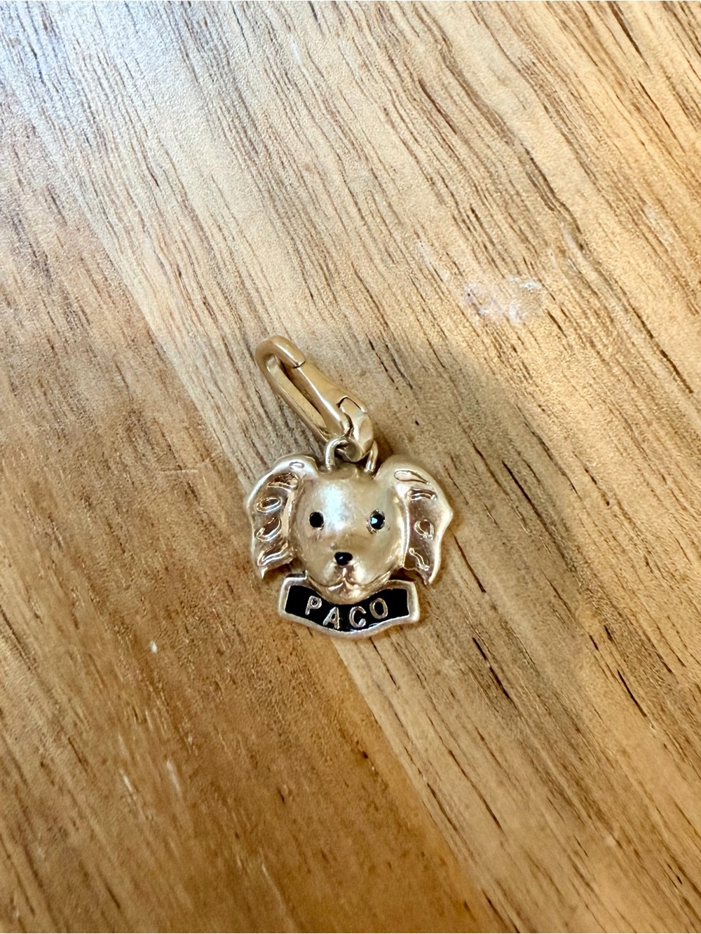 Clare V Paco Dog Charm Pendant in vintage Gold NWT